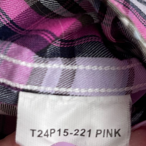 Thomas Dean Plaid Button Down Short Sleeve Shirt Size Medium - Picture 8 of 9